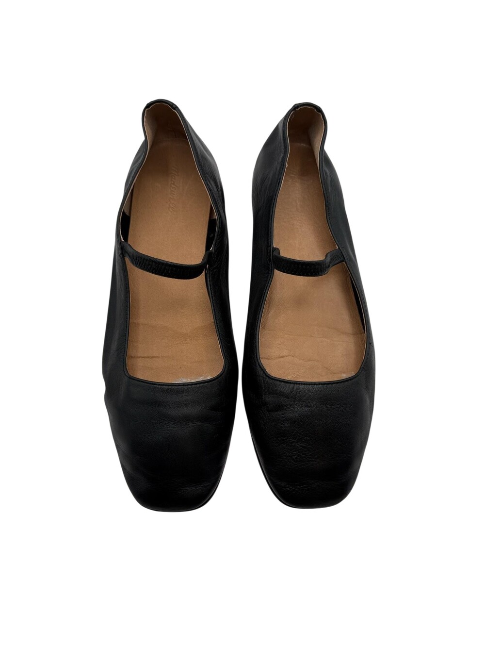 Madewell The Greta Womens Size 7 Black Leather Mary Jane Flats Square Toe